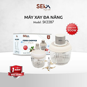 Máy xay thịt đa năng Seka dung tích 2L, cối thủy tinh, xay thịt, xay tỏi ớt