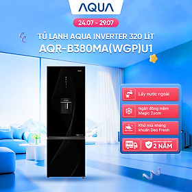 Tủ lạnh Aqua Inverter 320 lít AQR-B380MA(WGP)U1 - Bảo hành 2 năm - Freeship toàn quốc - Hàng chính hãng