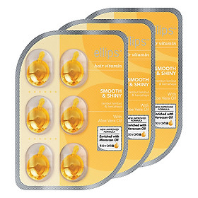Combo 12 Vỉ 6 Viên Serum Vitamin Dưỡng Tóc Mềm Mượt Và Óng Ả Ellips Smooth & Shiny