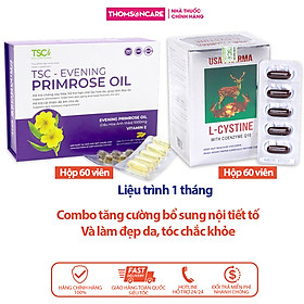 Combo viên uống nội tiết tố Lcystine và Tinh dầu hoa anh thảo Evening