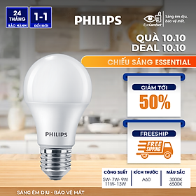 Bóng Philips LED bulb Essential E27 (5W,7W,9W,11W,13W) - E27 (3000K/6500K)