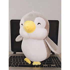 Gấu bông chim cánh cụt size 35cm vải miniso mềm mịn, an toàn, chuẩn form (Tặng Kèm 1 Ví Da 12 Ngăn Đựng Thẻ ATM, CCCD)