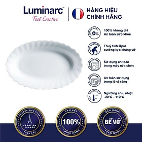 Mua Bộ 6 Đĩa Oval Thuỷ Tinh Luminarc Trianon Trắng 22cm - LUTRN3648