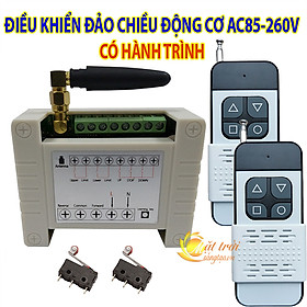 Công tắc điều khiển đảo chiều động cơ AC85-260V có hành trình V4 - Bộ kèm 2 Remote