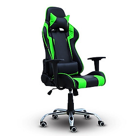Ghế chơi game cao cấp Thái Lan BG Mẫu E-01 màu (Green/Black) chân xoay 360 độ, ngả ra sau 165 độ (Hàng nhập khẩu)