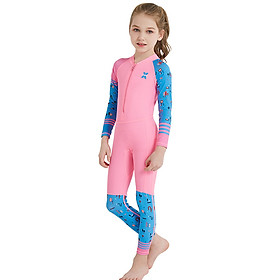 Bộ bơi liền dài hồng tay xanh bé gái từ 2 đến 11 tuổi