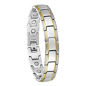 Men Stainless Steel Bracelet Magnetic Link Chain Wristband Bracelet Bangle