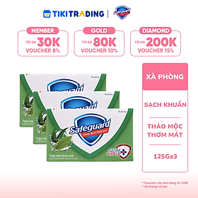 Combo 3 xà phòng Safeguard Thảo mộc thơm mát bộ 3 bánh (125gx3)