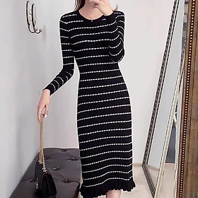 Váy len kẻ Quảng Châu  VKL99