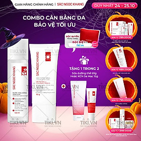 Bộ đôi dưỡng ẩm và bảo vệ da trước ánh nắng Sắc Ngọc Khang: Nước hoa hồng 145ml + Kem chống nắng 50g
