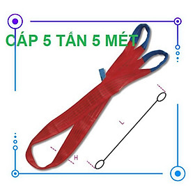 Mua Dây cáp vải cẩu hàng bản dẹp 5 tấn 5 mét 2 đầu mắt 5:1