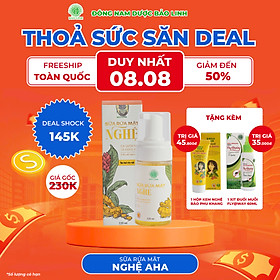 Sữa Rửa Mặt Nghệ AHA Bảo Linh 110ml Dạng Tạo Bọt, Giúp Da Mịn Màng, Săn Chắc, Căng Bóng, Ngừa Lão Hoá, Ngăn Ngừa Mụn