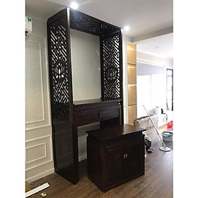 Hình ảnh bàn thờ chung cư bằng gỗ sồi 127cm