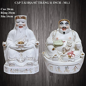 Mua Cặp tượng thần tài ông địa sứ trắng 11 inch - M1.1