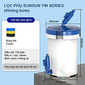Lọc phụ Sunsun YW Pre Filter 01A 02A 03A lọc bông thô bể cá tép thủy sinh nước mặn