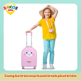 Vali Kéo Nhựa Thời Trang Họa Tiết Dễ Thương Cho Trẻ Em SAKOS AMICO - Nhựa ABS + PC