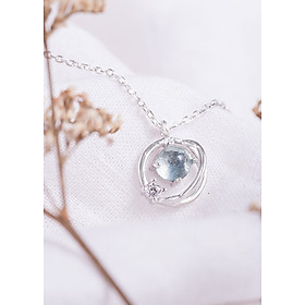 Dây Chuyền Bạc S925 Đá Aqua Cho nữ - Bảo Ngọc Jewelry