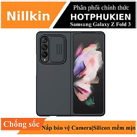 Ốp lưng chống sốc silicon cho Samsung Galaxy Z Fold 3 bảo vệ Camera hiệu Nillkin Camshield Silky Silicon Case (chống sốc cực tốt, chất liệu cao cấp, có khung và nắp đậy bảo vệ Camera) - hàng nhập khẩu