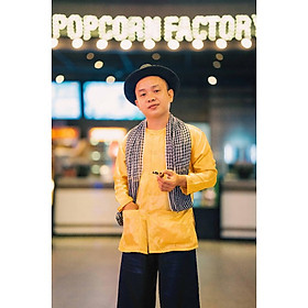 Bộ bà ba phối áo phi vàng đồng quần phi đen - Áo lẻ vàng đồng