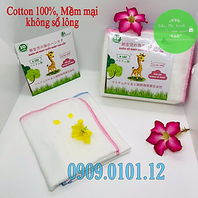 Khăn sữa baby, khăn xô đa năng cao cấp 100% cotton tự nhiên dày 4 lớp mềm