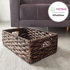 Khay lục bình đen đựng quần áo VIETBAS hình chữ nhật MAU89