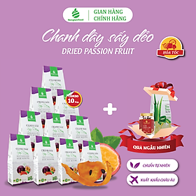 Combo 10 hộp Chanh Dây Sấy Dẻo Nonglamfood 145g  | Healthy Snack | Ăn vặt văn phòng | Trái cây sấy dẻo