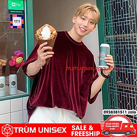 Áo phông nam áo thun form rộng unisex áo nhung đỏ Trùm Unisex phillipstore