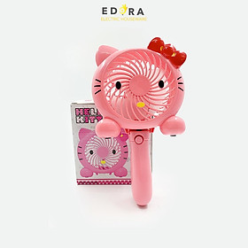 Mua Quạt cầm tay mini hoạt hình Hello Kitty mã 8786 tích điện nhỏ gọn thời trang tiết kiệm năng lượng