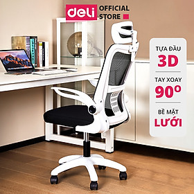 Mua Ghế Xoay Văn Phòng Ngồi Làm Việc Công Thái Học Có Tựa Đầu Deli - Tay Gập Thông Minh  Có Ngả Lưng  Lưới Thoáng Khí  Chân Xoay Tiện Ích  Đệm Ghế Êm Aí - Phù Hợp Học Sinh  Văn Phòng  Game Thủ  Gaming - Hàng Chính Hãng
