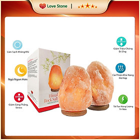 Mua Bộ 2 Đèn Đá Muối tự nhiên himalaya Love Stone - Combo 2 đèn nhỏ (dưới 3kg)