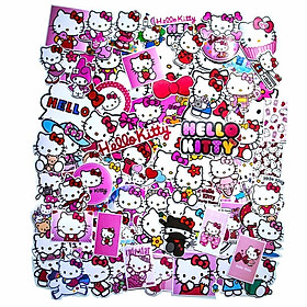 Set 100 Sticker hình dán - Mèo Hello Kitty
