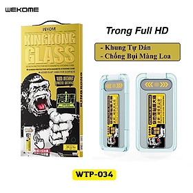 Kính Cường Lực KingKong Có Khung Tự Dán, Ngăn Bụi Loa Dành Cho iPhone - Full Hộp, Dán Full Màn - Hàng Chính Hãng