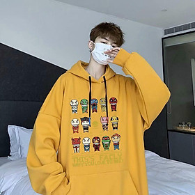 Áo Khoác Hoodie Nam Nữ In Hoạt Hình Form Rộng