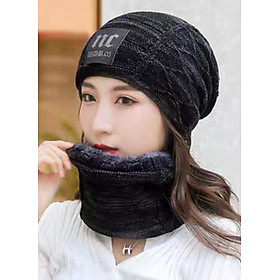Mũ len nữ nón len giữ ấm tặng kèm khăn len choàng cổ y hình thời trang Hàn Quốc dona21102801