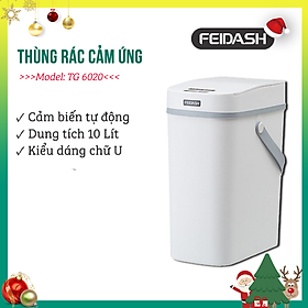 Thùng Rác Thông Minh Cảm Biến Đa Năng Độ Nhạy Cao Tự Động Đóng Mở Khi Cho Rác Vào Thùng Vô Cùng Tiên Lợi FEIDASH TG6020U 10L - Thiết kế sang trọng làm đẹp không gian gia đình bạn - Quai sách cao su mềm mại không gây đau tay khi mang xách