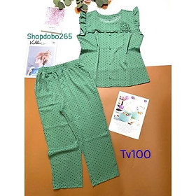 Đồ bộ nữ,đồ ngủ mặc nhà lửng 9 tấc vải lụa mango BL 51 họa tiết dễ thương size 47-60kg