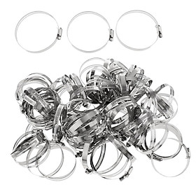 100Pcs Adjustable Stainless Steel Worm Gear Hose Clamp Clip Fastener 76-92mm