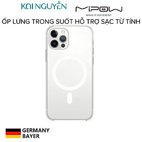 Ốp Lưng Trong Suốt Hỗ Trợ Sạc Từ Tính MIPOW TEMPERED GLASS, Chống Ố Dành Cho iPhone 14 ProMax / 14 Pro/ 14 Plus / 14 - Hàng Chính Hãng