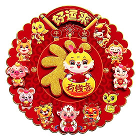 Lunar New Year Chinese New Year Door Stickers Flocking Charms for Wedding