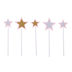 10 Pieces Star Cake Topper Party Dessert Cupcake Decoration