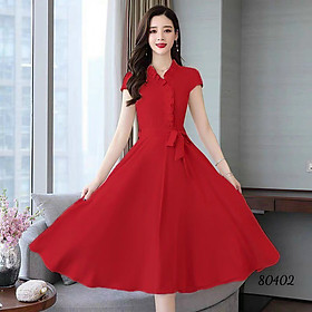 Mẫu mới đầm xòe dự tiệc nhún bèo thắt eo duyên dáng đủ size từ 40-71kg