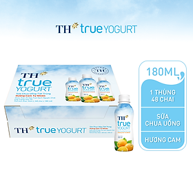 Thùng 48 chai sữa chua uống tiệt trùng hương cam tự nhiên TH True Yogurt