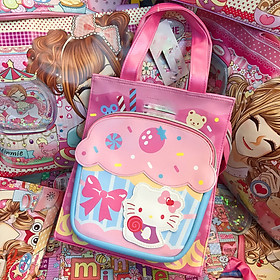 Túi xách tay hình Hello Kitty bánh kem 2 ngăn màu hồng (Thái lan) - 470KTZ012403 (23x10x26cm)
