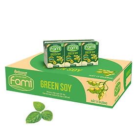 Thùng sữa đậu nành Fami Green soy rất ít đường (36 hộp x 180ml)