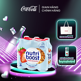 Lốc 6 Chai Sữa Nutriboost Thế Hệ Mới Hương Dâu 297ml/Chai Sale 4.4 Coca-Cola Official Store