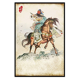 Tranh treo tường Quan Công Tam Quốc Chí trên nền vải canvas căng sassy