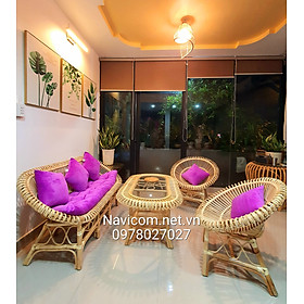 Mua Bộ bàn ghế bông xòe mây tự nhiên