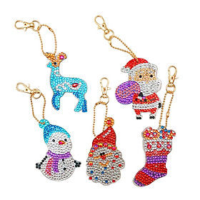 5Pcs Keychain DIY Key Chain Arts Crafts Purse Bag Christmas