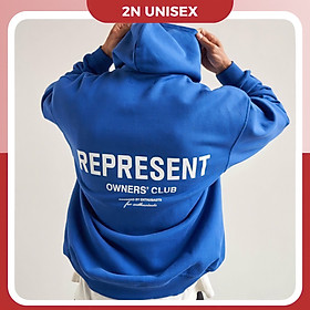 Áo khoác nỉ bông cotton dày mịn - hoodie form rộng unisex represent - 2N Unisex