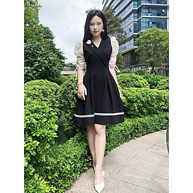 >> BÁO GIÁ ĐẦM VEST ĐÍNH HOA | Shopee Lazada Sendo Tiki mới nhất 26 Đầm đen thiết kế cổ vest dáng xòe đính hoa chất Kate Nhật phối voan tây 1 lớp cao cấp dày dặn vừa phải thấm hút tốt, thiết kế che khuyết điểm vai cực kì sang trọng phù hợp đi chơi dự tiệc V1605
